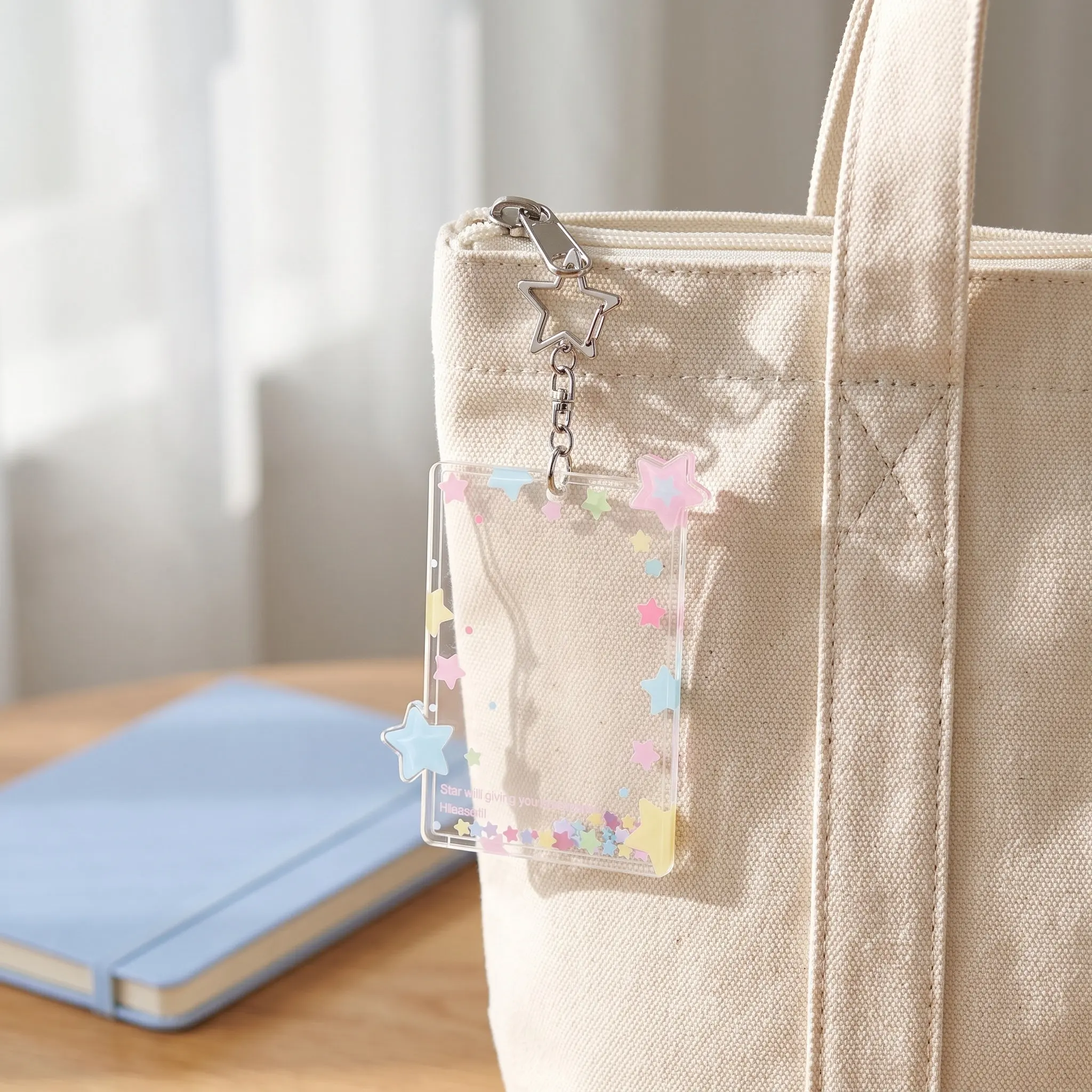 2Pcs Acrylic Photocard Holder Card Sleeve Double Sided Transparent Wallet Insert Photo Display Bag Charm