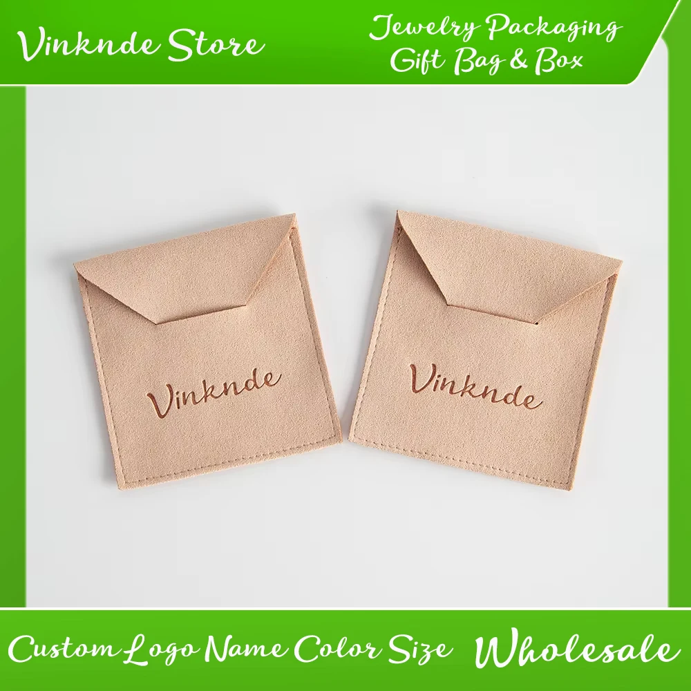 

Lovely Jewelry Pouch Microfiber Jewelry Packaging Bag with Custom Logo Deboss Earring Necklace Bracelet Storage Suede Dust Bags