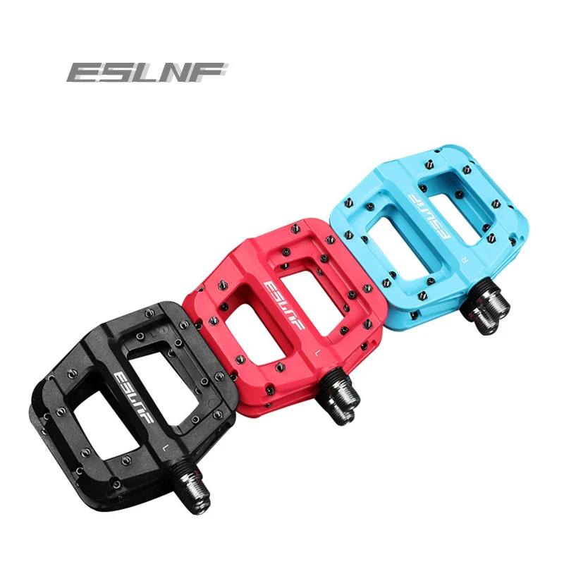 ESLNF Ultra-Light Mountain Bike Bicycle Pedal Nylon Fiber Non-Slip Road Bike Bearing Pedals Bicycle Bike Parts