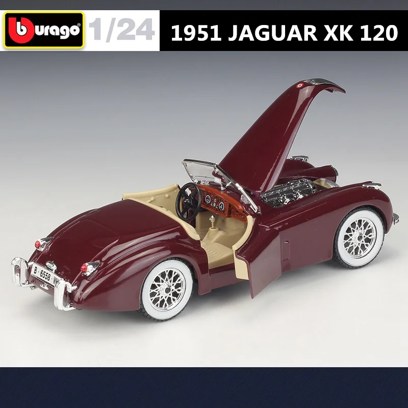 Bburago 1:24 1951 Jaguar XK120 Roadster Alloy Classic Car Model Diecasts Metal Toy Vehicles Car Model Simulation Childrens Gifts