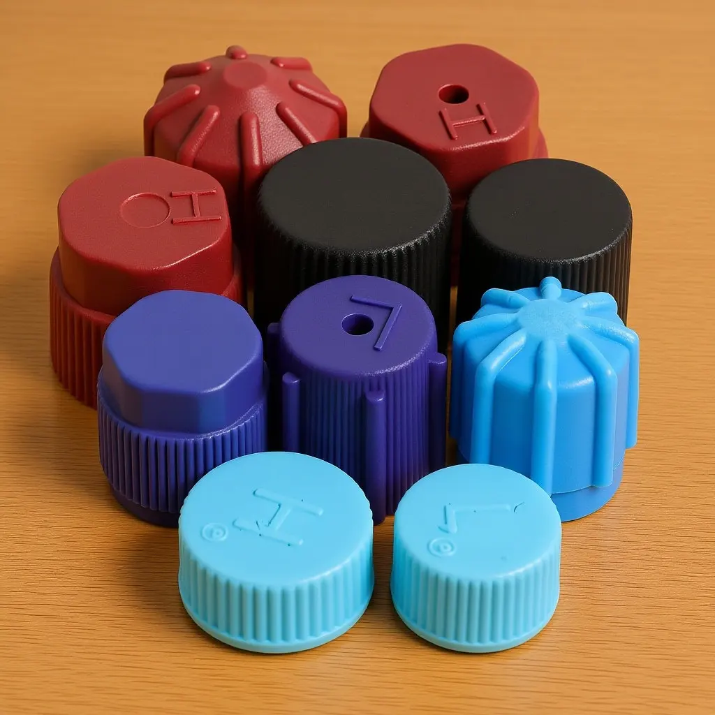 

10Pcs Plastic Valve Caps High Low Pressure Protection Covers Dust Proof Car Air Conditioner Charging Port Caps