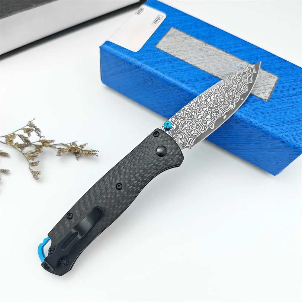 BM535 Carbon fiber Horse folding knife Carbon fiber handle Outdoor Camping EDC tool self-defense tactical hunting pocket knife