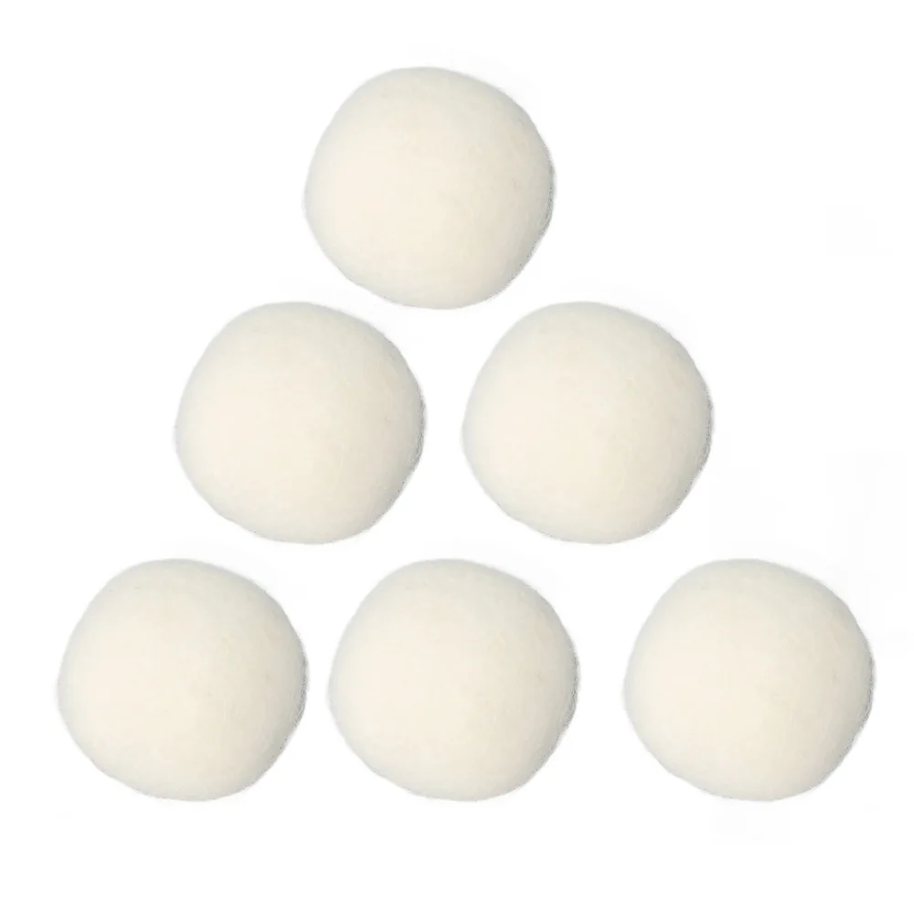 6pcs High Density Wool Drying Balls 4cm/1.6in Adsorb Impurities Wool Dryer Balls Reduce Static Electricity Soft Wool