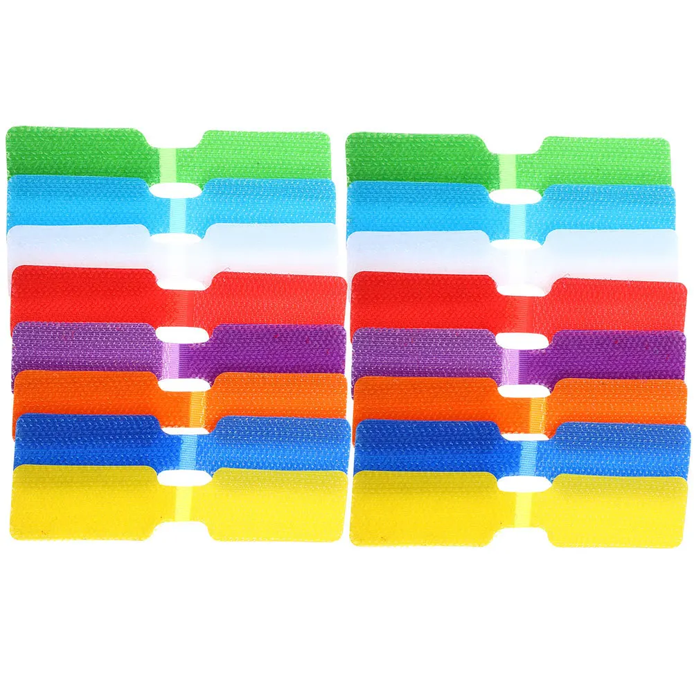 

32Pcs Cable Nylon Tags Cord Identification Tags Stylish Colors Design for Easy Differentiation and Portability