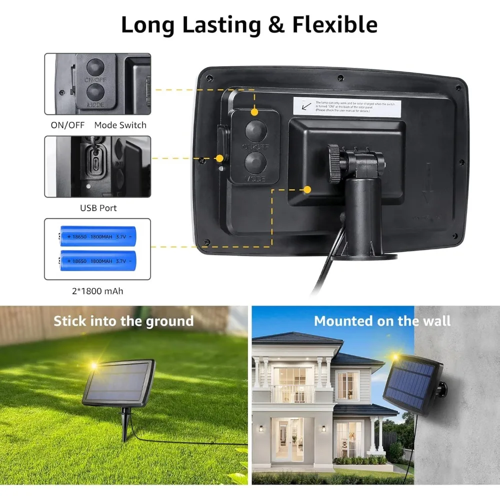 Luci solari da esterno Lepro Luci da bistrot per patio, 25 piedi 26 lampadine LED G40, Luce da corda portatile Edison Café ricaricabile tramite USB