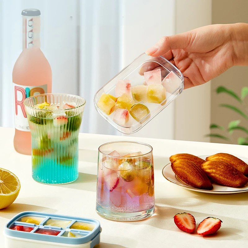 

Easy-Release Ice Cube Tray 6 Grids with Removable Lid Mini Ice Cream Tools DIY Ice Making Mold Kitchen