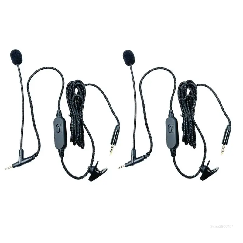 

Durability Braide Headsets Boom Microphone Cable with Mic Adjustable Clip