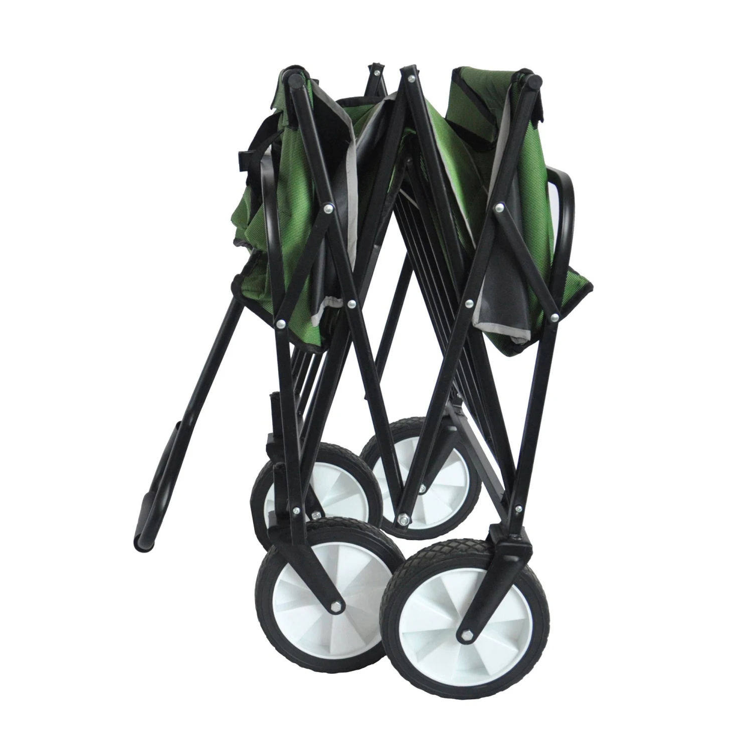 

Folding Wagon Garden Shopping Beach Cart (Green)
