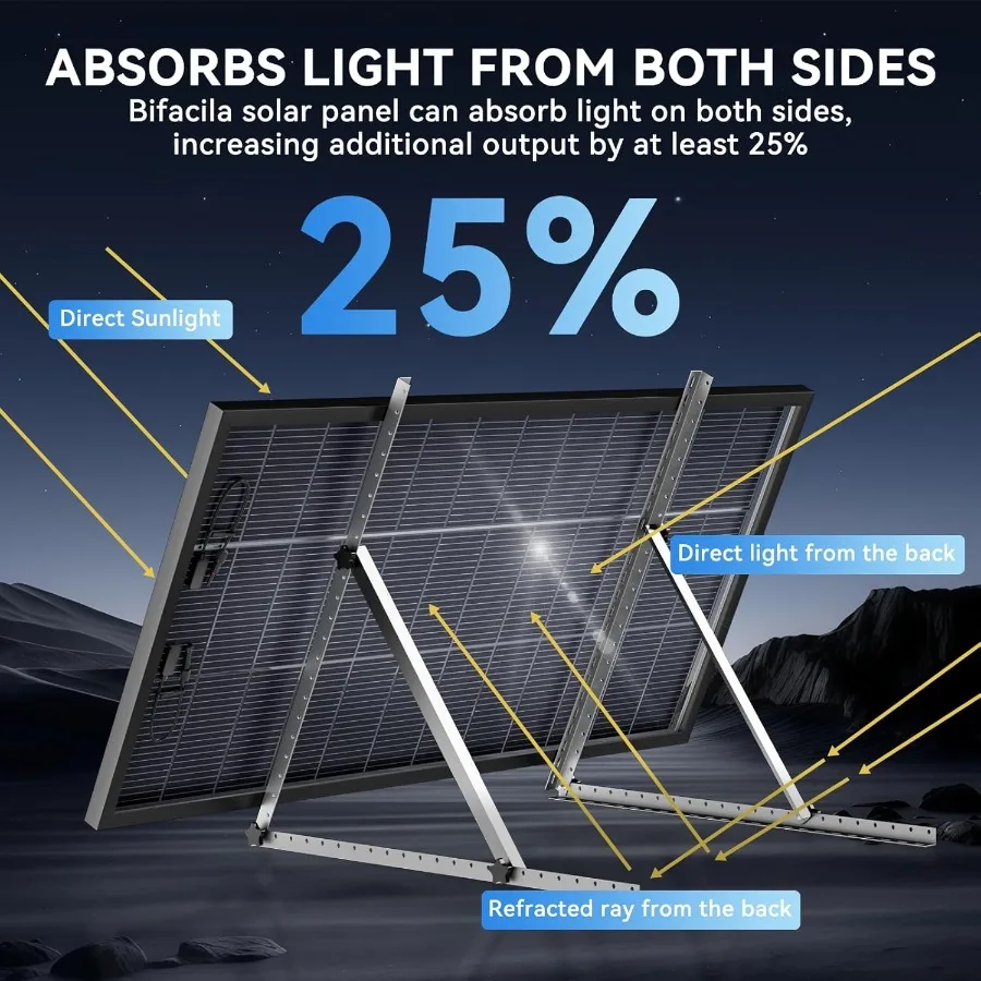 لوحة طاقة شمسية ثنائية الوجه 300 وات NType 18BB 25 خلية شمسية أحادية البلورية عالية الكفاءة خارج الشبكة طاقة كهروضوئية للمنزل على السطح RV Ca #2