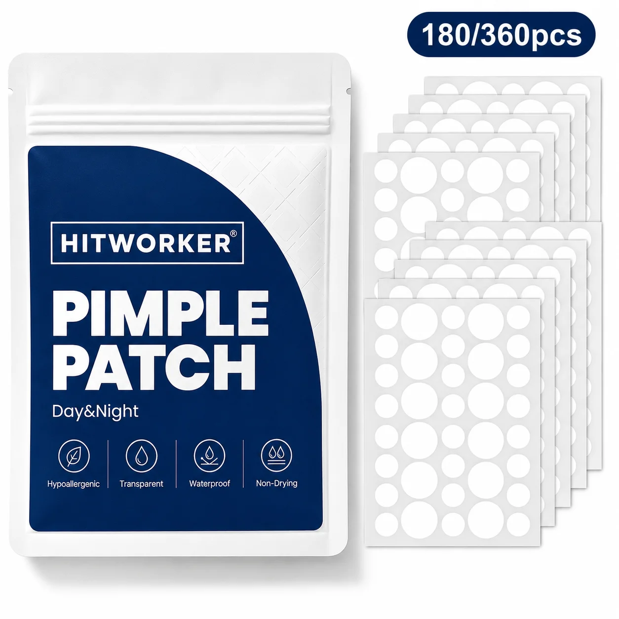 360/180pcsFace Acne Patch Invisible Skin Care Pimple Acne Patches Anti-inflammatory Healing Absorbing Spot Sticker Covering Acne