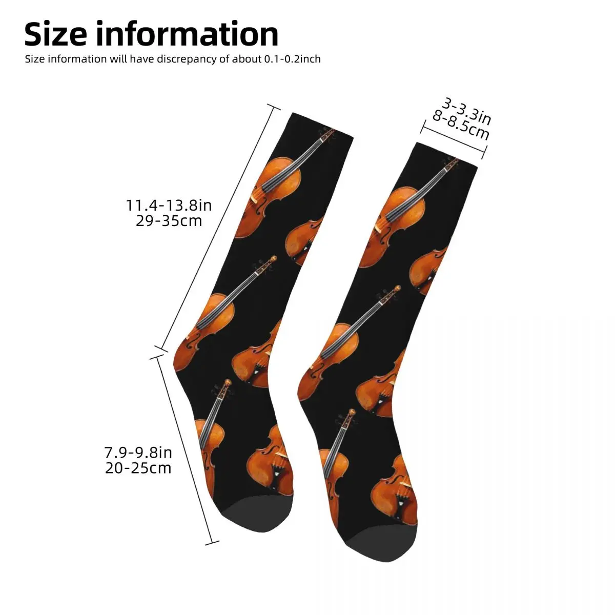 Antique Violin Musical Instrument Pattern Socks Harajuku Super Soft Stockings All Season Long Socks Accessories for Unisex Gifts