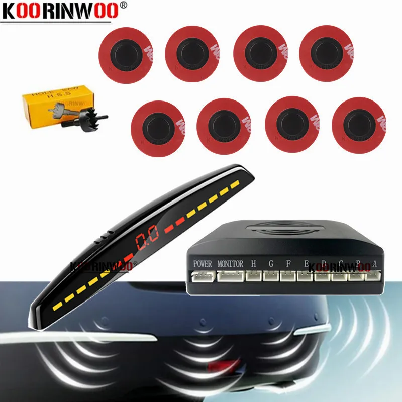 

Parking Sensors Kits 8 4 Multicolor Auto LED Display Koorinwoo Blind Spot Detector Front Reverse Radar Car Parktronic Assistance