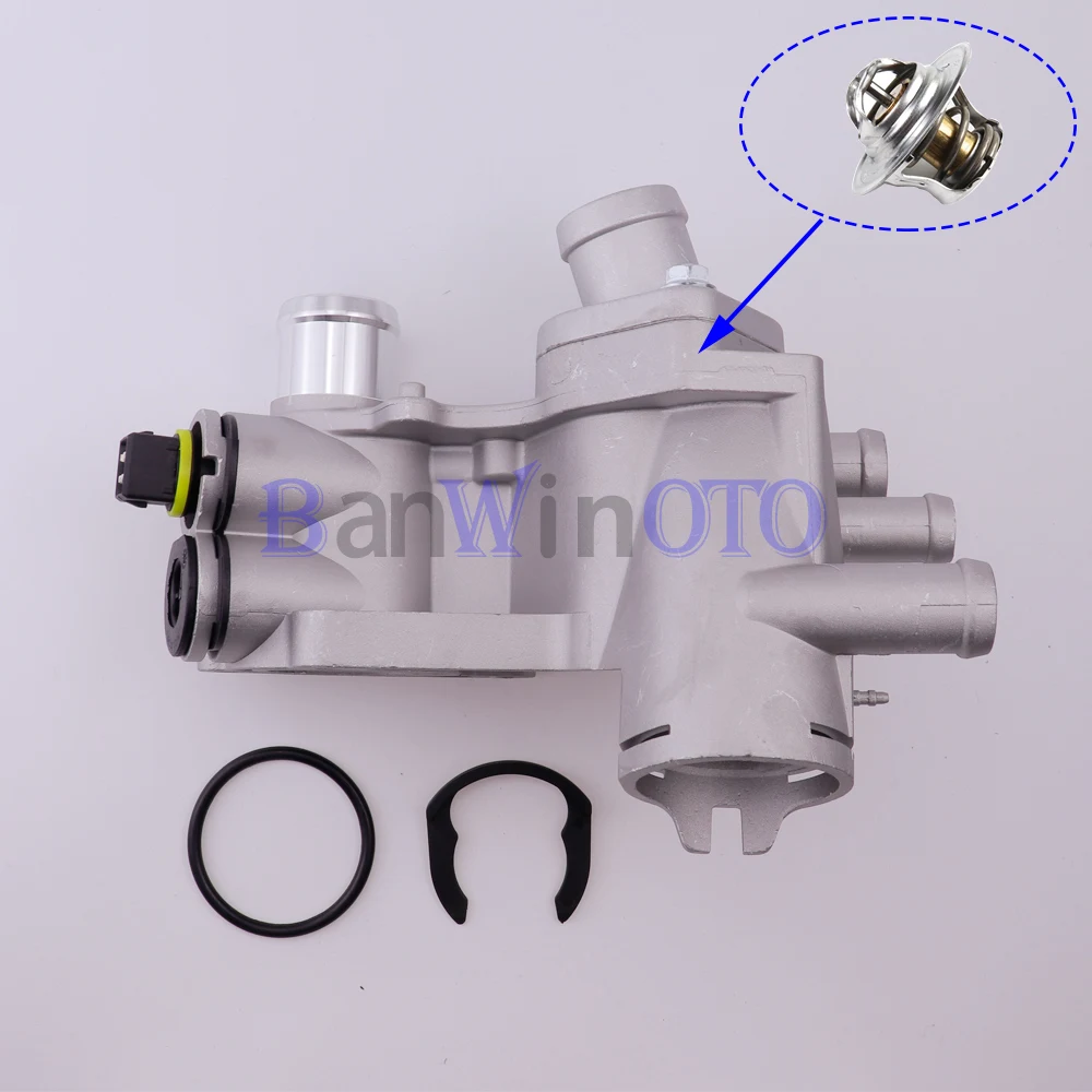 Image of 032121111BA Aluminium-Thermostatgehäuse Motorkühlmittelauslass passend für Volkswagen Jetta Golf Seat Leon Skoda Octavia 032121111AE