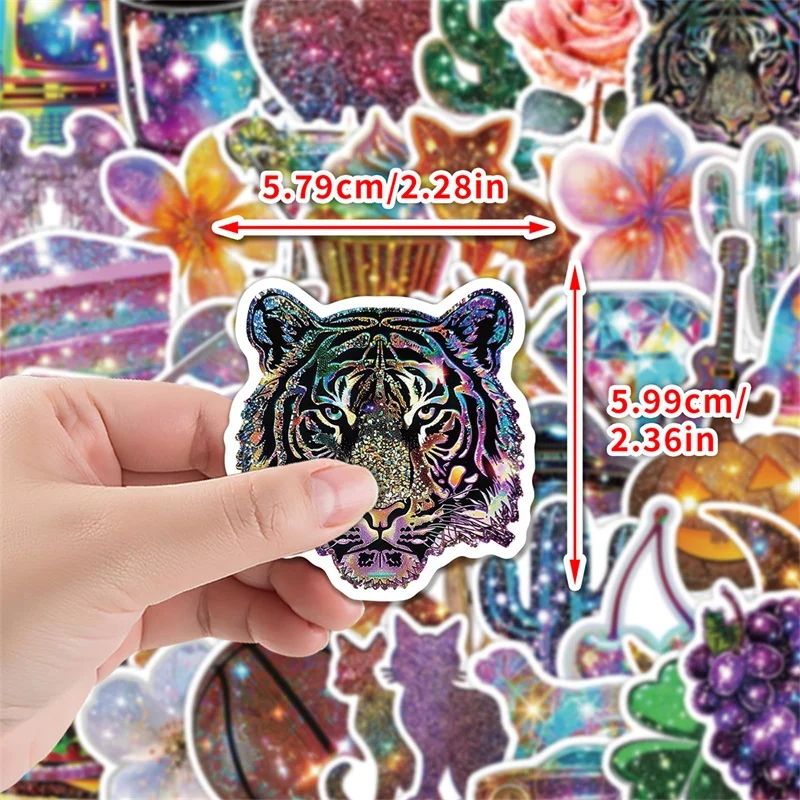 10/30/50PCS Kawaii Starlight Animal Sticky PVC Sticker Aesthetic Decoration Scrapbooking Supplies DIY Children's Hand Accounting