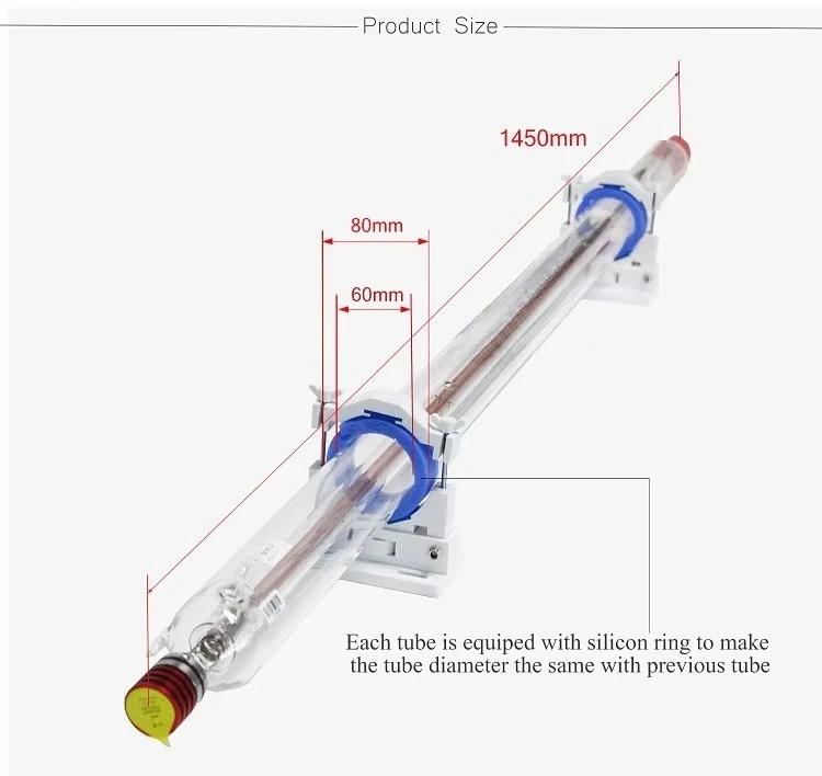 Yongli H Seres H4 100W 130W CO2 Tube CO2 Cutting Parts Engraving Parts for Acrylic Wood MDF