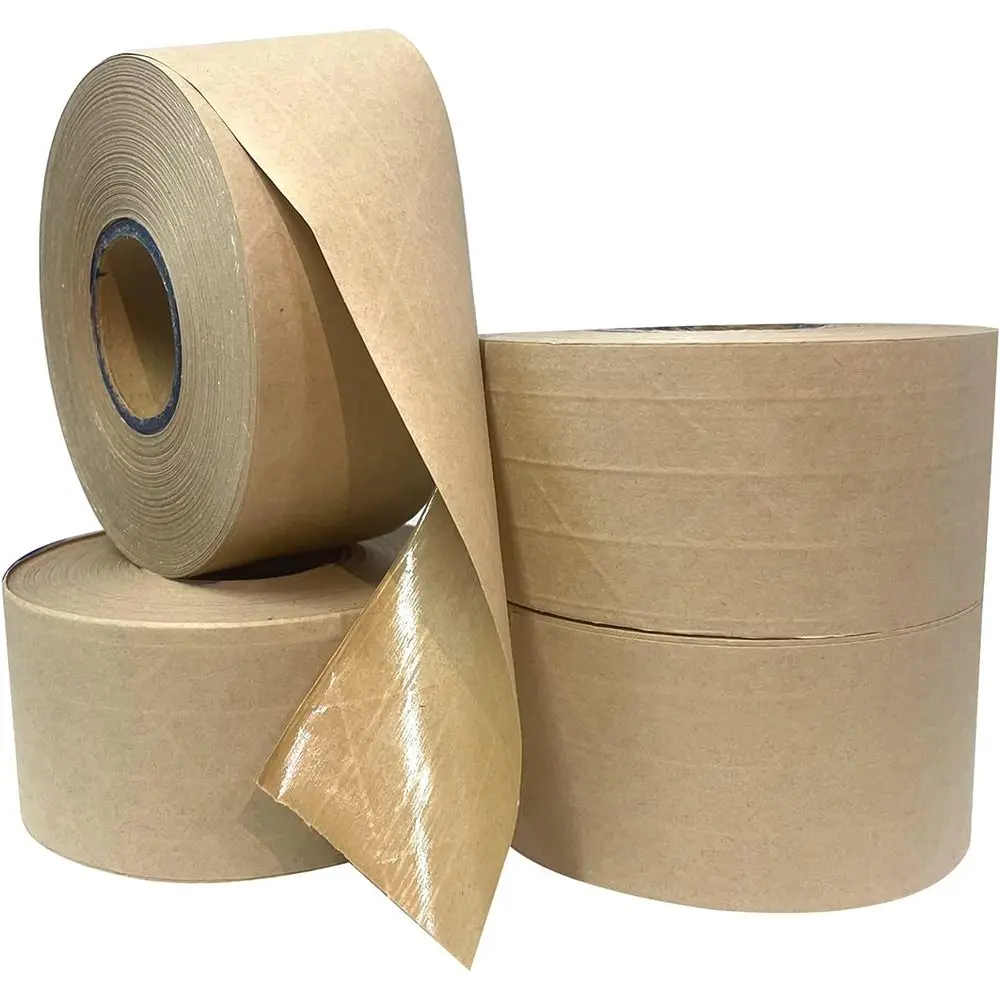 30-50M/Roll Photo Painting Shelter Reinforced Kraft Paper Tape Self Adhesive Photo Frame Gummed Packaging Tape Eco-Friendly