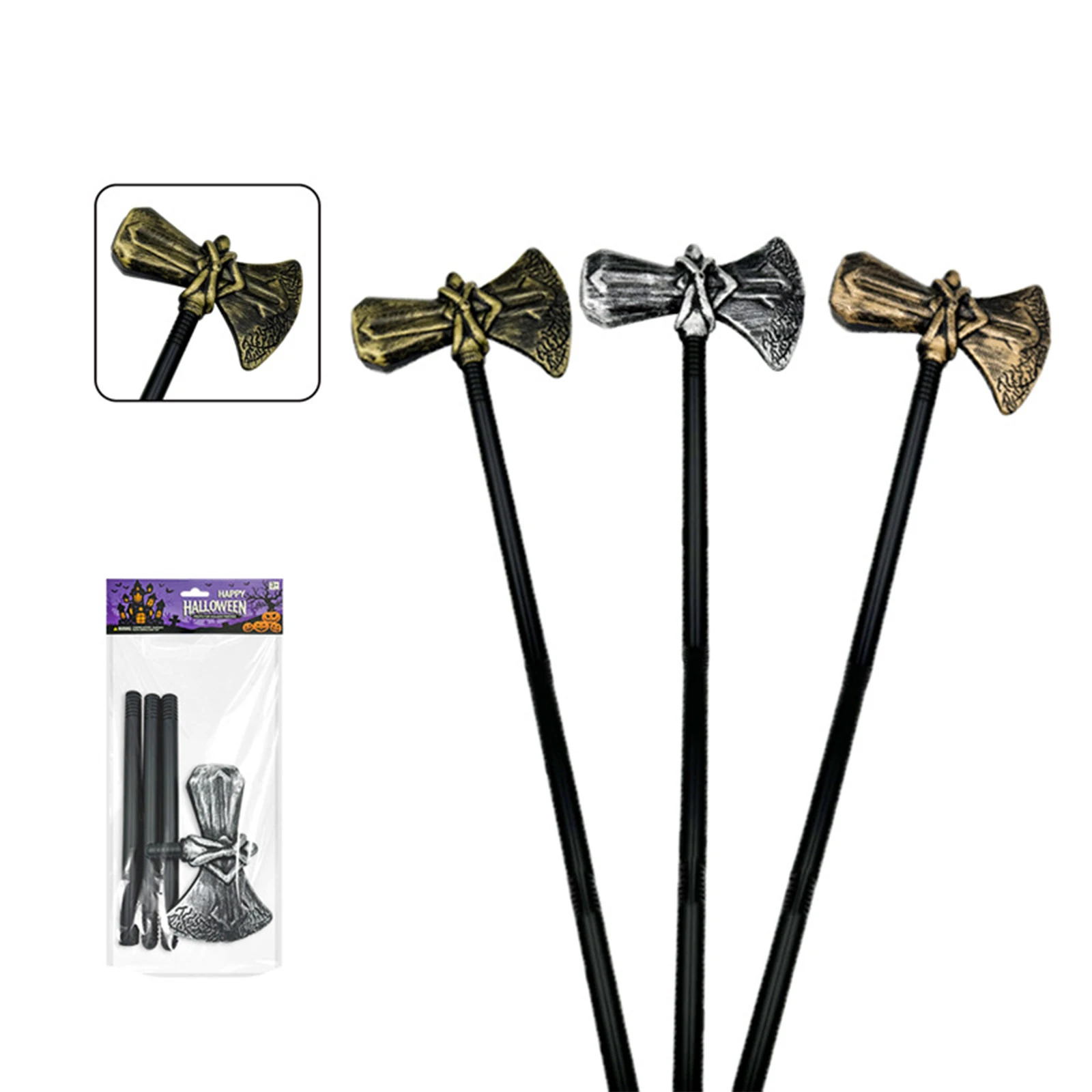 Halloween Cosplay Skull Axe Scepter Decoration Props for Theme Party Cosplay Halloween Stage Performance 3