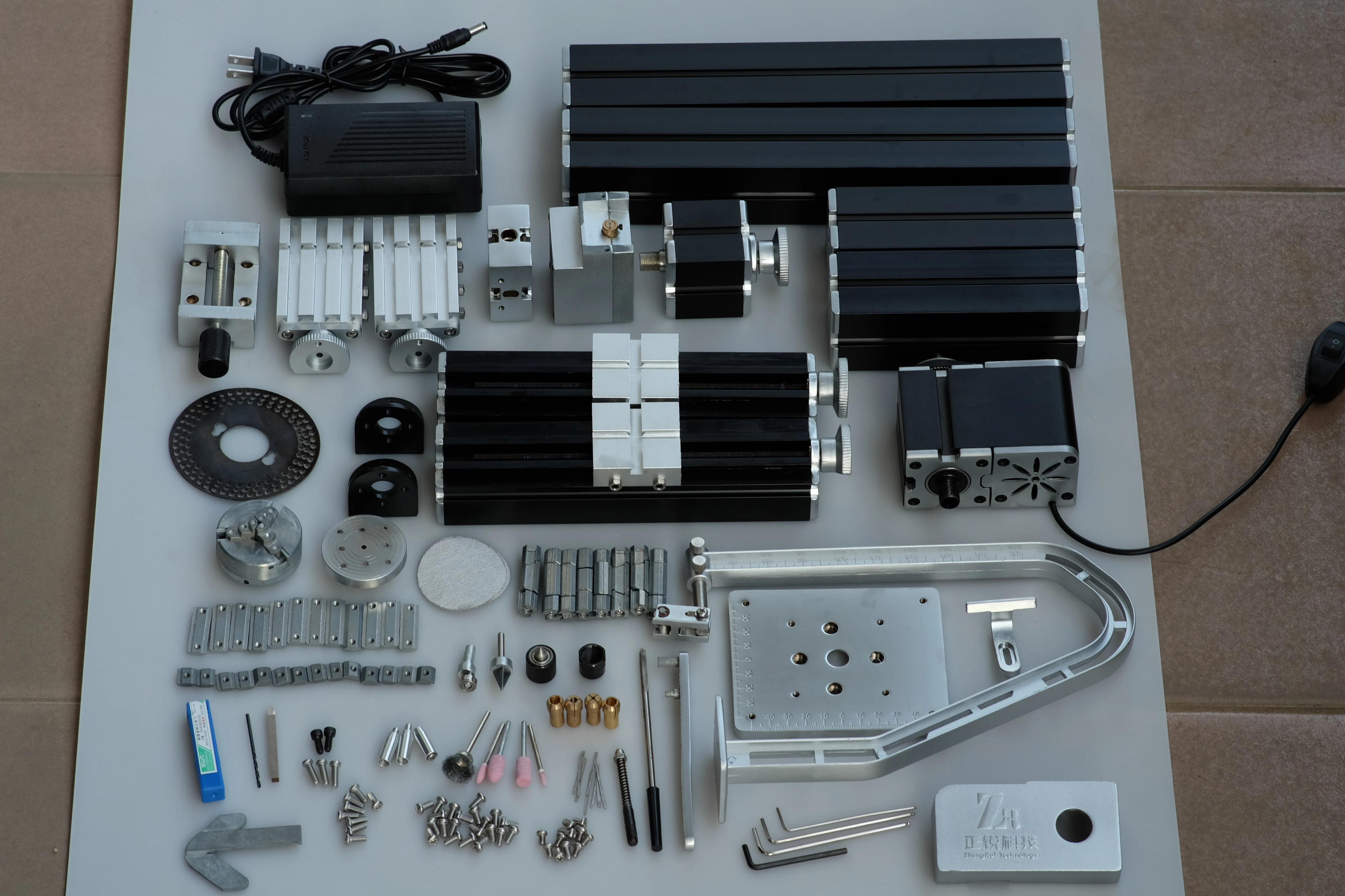 Big Power 6 in 1 Miniature Machine Tools Kits Mini Lathe Machine Bow-shaped Arm Type DIY Woodworking