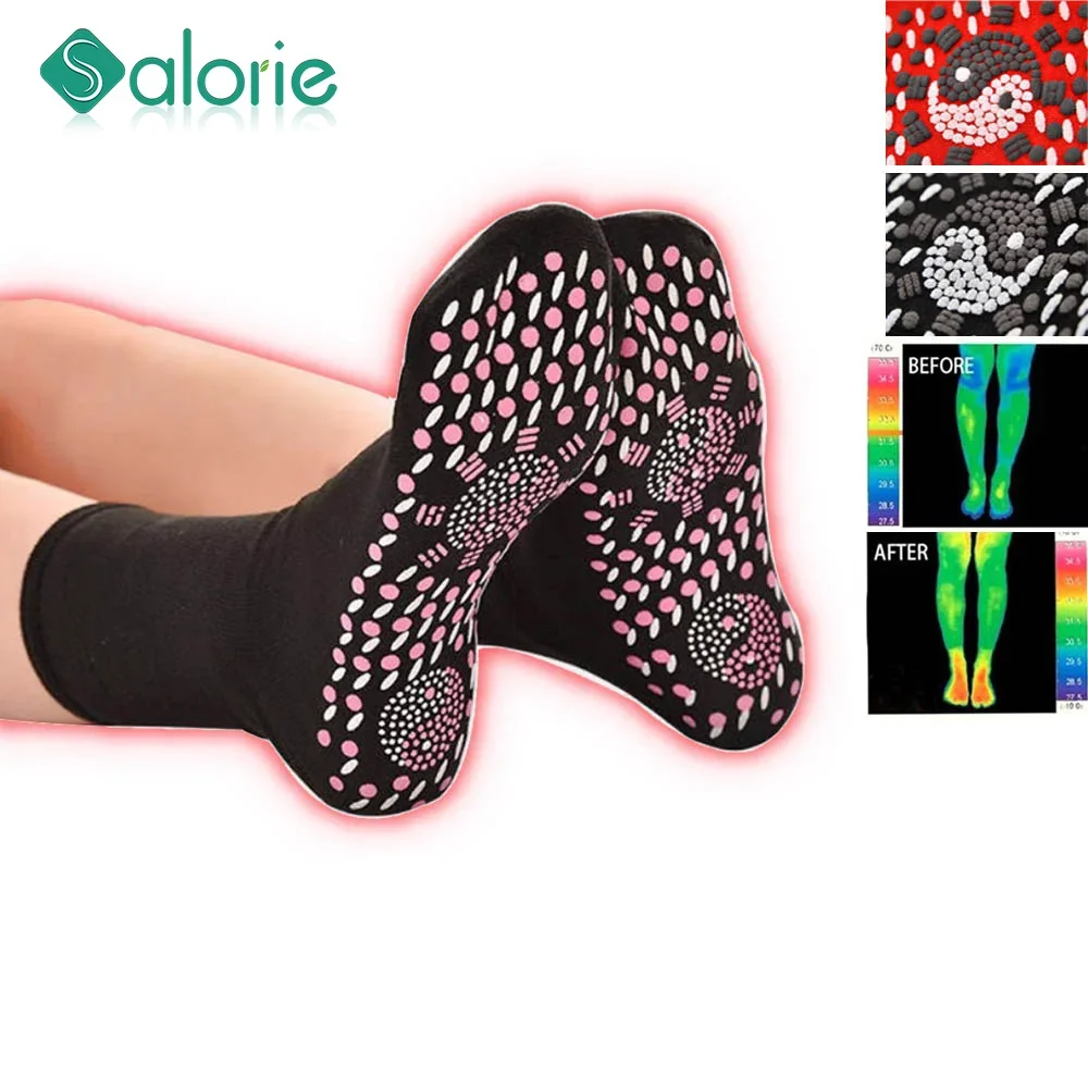 Tourmaline Magnetic Socks Winter Self-Heating Foot Protection Sock Comfortable Breathable Warmer Massage Short Stockings