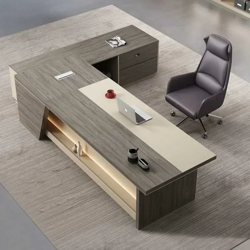 라이트 럭셔리 데스크 컴퓨터 멋진 스토리지 상업용 멋진 스토리지 L 모양의 Escritorios 게임 학습 테이블 사무용 가구