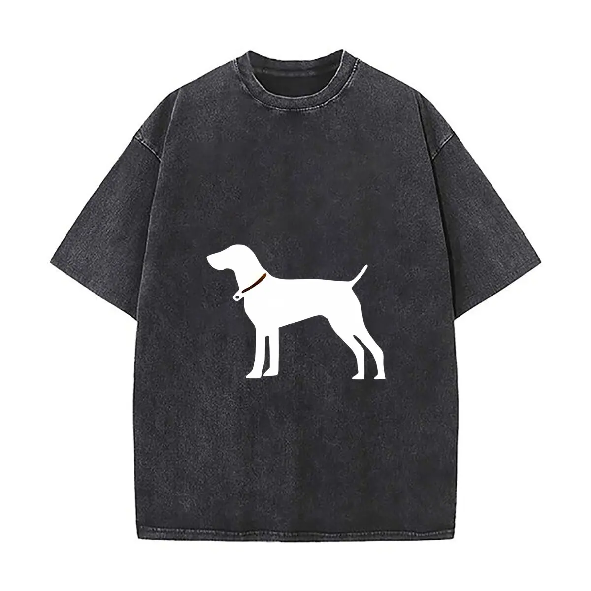 Metal Dog Silhouette Wall Art Home Decor Vintage Distressed Loose Streetwear Tops for Campus Days