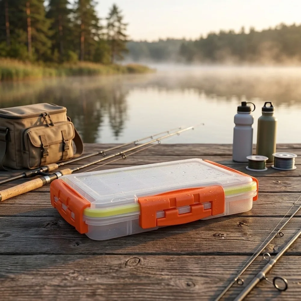 For Boat Fishing Trips Fishing Tackle Box Waterproof Tackle Box Waterproof Sealing Design Movable Partition System