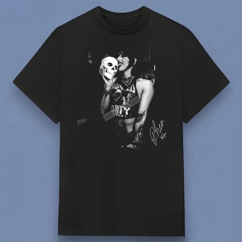

Rhea Ripley Skull Trend Графический принт Летние элитные брендовые хлопковые мужские и женские футболки с короткими рукавами Уличная мода