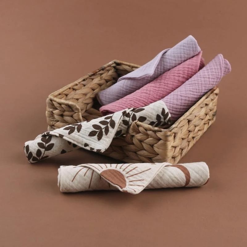 10pcs Cotton Baby Facecloth Square Towel Handkerchief High-absorbent Baby Salvial Towel Feeding Bibs Burp Cloth 23x23cm J0MF