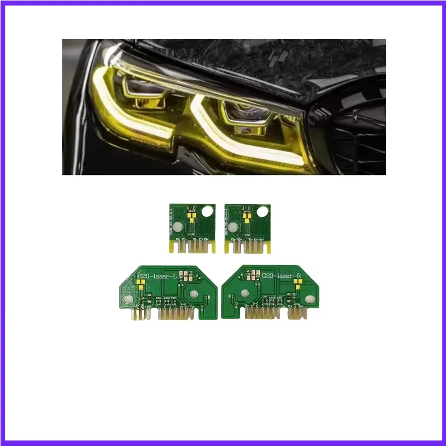 

For BMW 3 Series G20 G21 G28 2019-2022 Angel Eyes Laser DRL LED Boards Chips Daytime Running Lights Lemon Yellow DRL