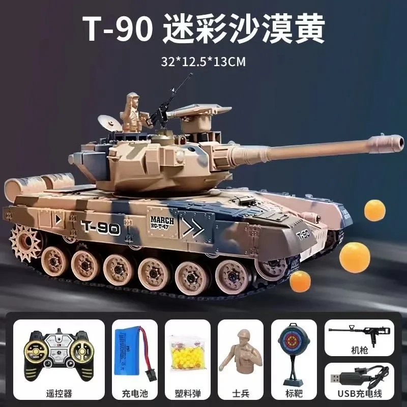 Wirelessrc T60 T90 Remote Control Tank Can Launch Missiles Battle Game  Military Drift Puzzle Toys Boy Color Box Birthday Gift