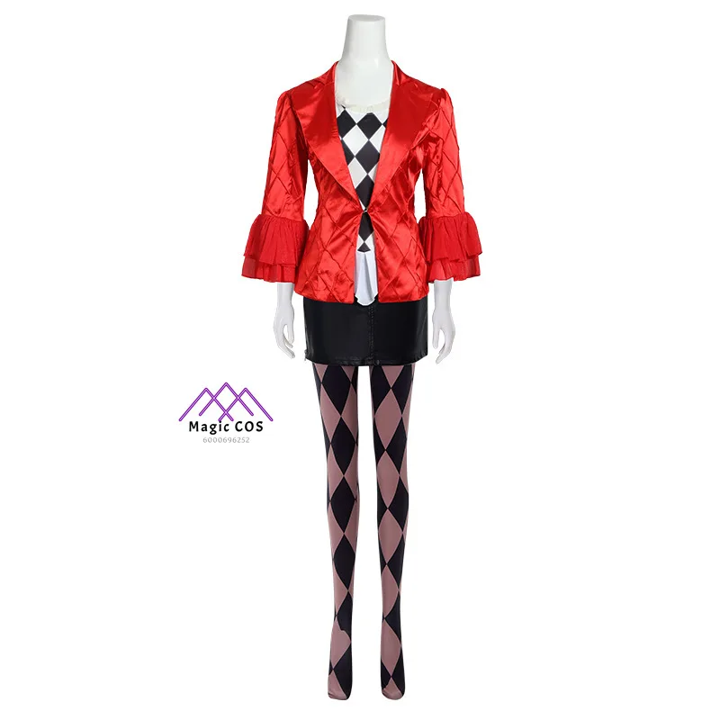 New Movie Suicide Harley Cosplay Costume Red Coat Girl Handmade Quinn Set Halloween Party Halloween Exclusive Cosplay Costume