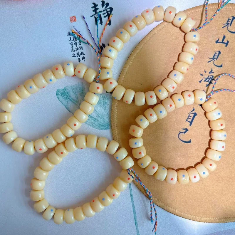 

Bone Inlaid Bead Playing Accessories Woven Hand Rope Necklace Collectables-Autograph Rosary Fashion Ornament Spac
