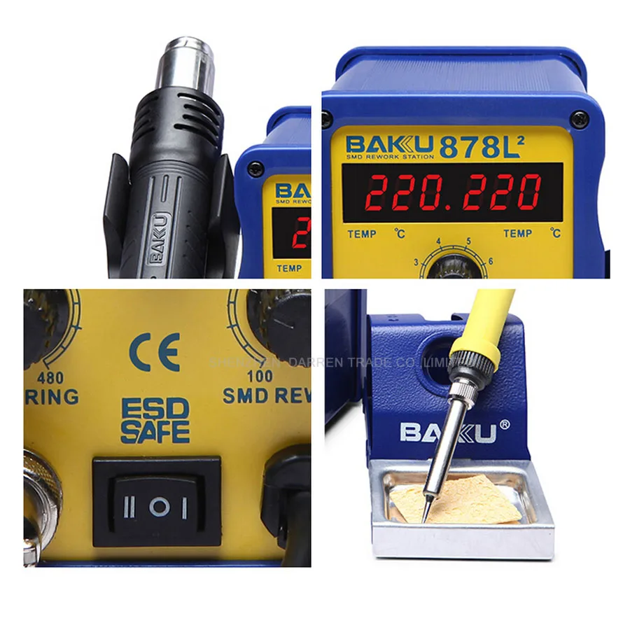 

BAKU 878L2 Wind Hot Air Soldering Station 110/220v With Heat Gun And English Led Digital Display