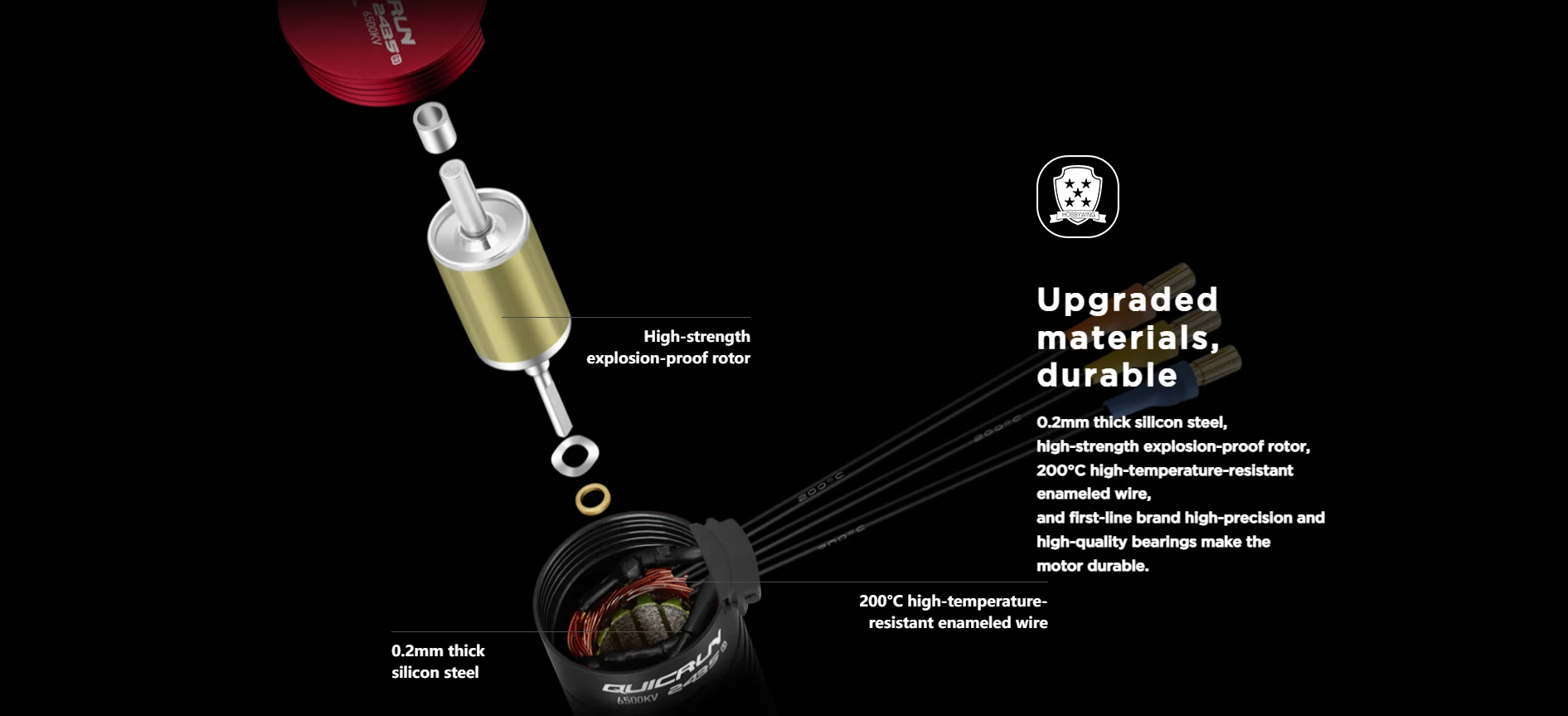 HobbyWing QuicRun 2435 SL G3 4500KV 6500KV Brushless Motor for 1/18 16 14 RC On-Road Car Monster Truck - Image 4