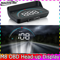 M8 Car Head-Up Display Speedometer OBD HUD 5 Alarm Overspeed Voltage Warning Electronic Car Electronics Accessories Tachometer