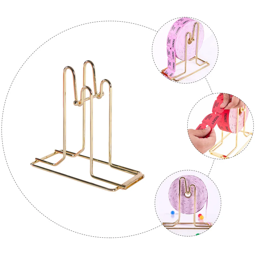 Tumbler Raffle Ticket Holder Dispensing Automatic Iron Dispenser Golden Practical Desk Office