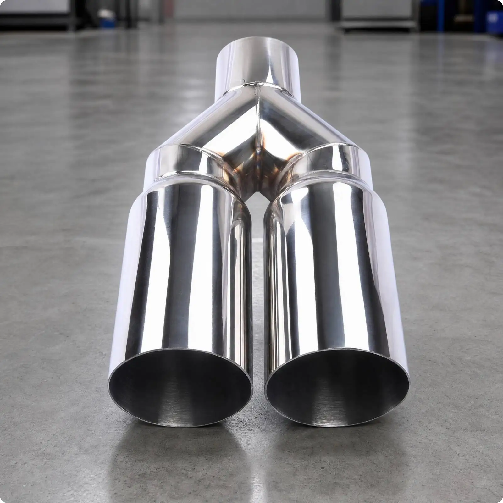 Weld on Exhaust Tailpipe Stainless Steel Single Ply 63mm Inlet 76mm Outlets Y Pipe Muffler Tip for Dual Exhaust Conversion