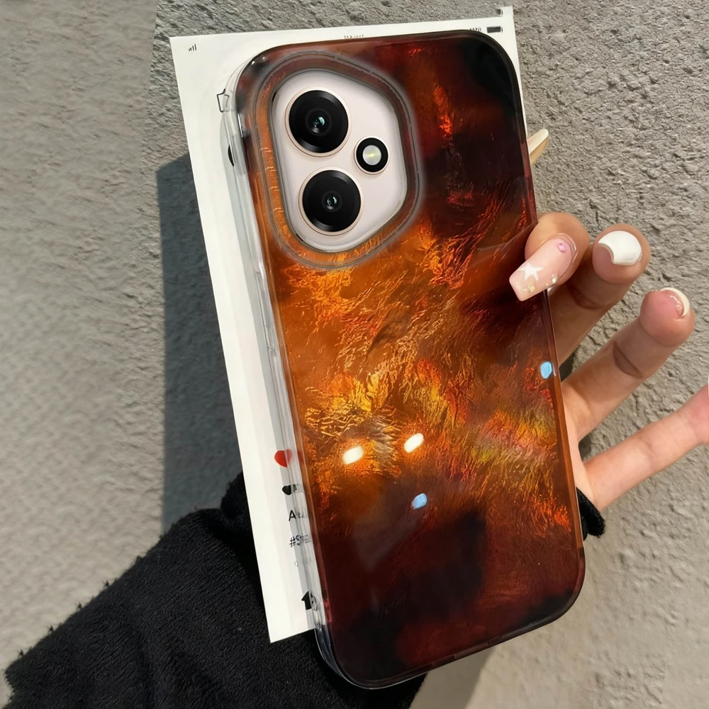 

Brown Amber Blend Gradient Women Phone Case For Huawei Honor 400 200 Pro Magic7 6 5 Lite 90 Smart X7c X9c X9a X8a X8b X8c Cover