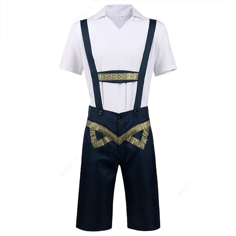 Halloween Christmas men's Beer Festival Beer Costume Top e Strap Shorts gioco di ruolo Costume Party Hotel gioco di ruolo carnevale