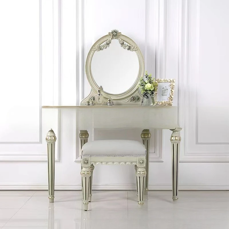French dresser European light luxury carved small apartment bedroom simple solid wood dresser