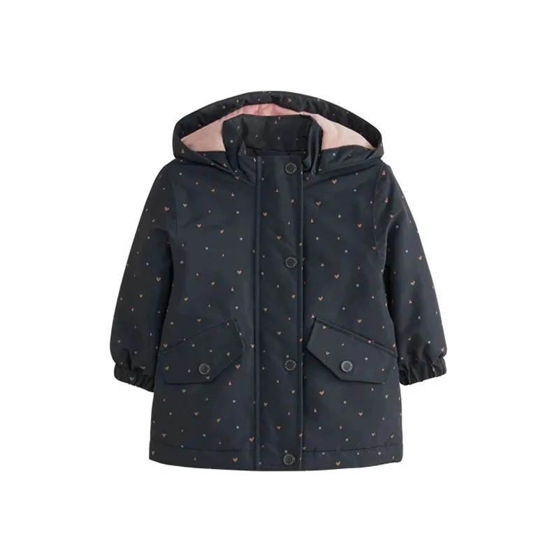 Malwee pure cotton 2025 new warm children's cardigan sweatshirt button decoration versatile fashion casual cute baby sweatshirt