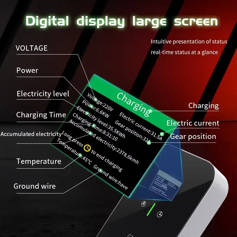 22KW TYPE 2 Plug-and-Play Wallbox EV Charger for Home Use IP55 Fireproof Overvoltage Leakage Protection Scheduled Charging