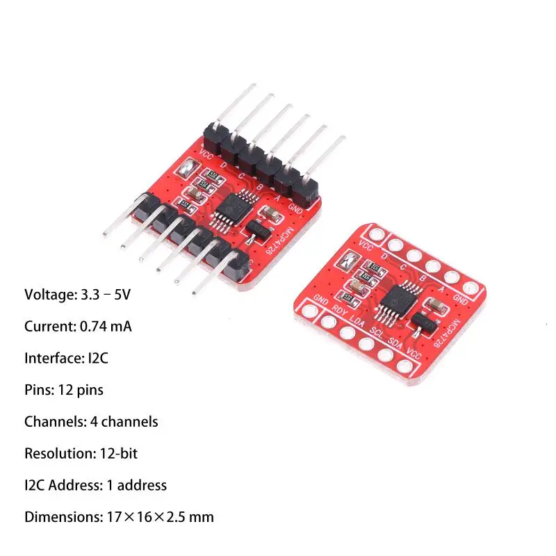 MCP4728 12-Bit DAC Module 4-Channel Interface Programmable Voltage Reference With EEPROM Storage For Electronics Projects