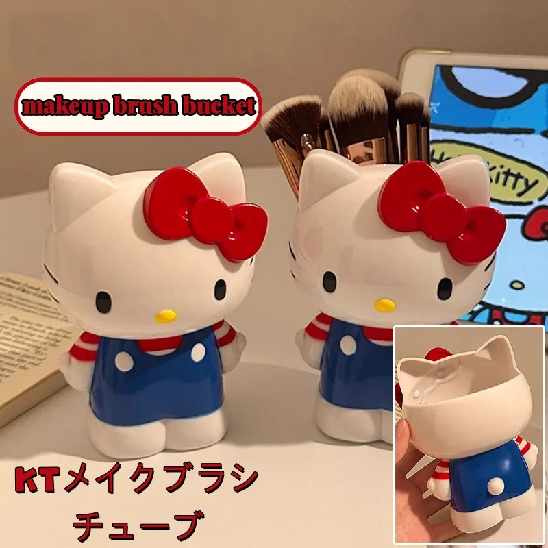 Suporte para Canetas e Pincéis de Maquiagem Kitty My Melody, Organizador de Mesa, Enfeite, Presente Ideal para Meninas e Amantes de Desenhos Animados