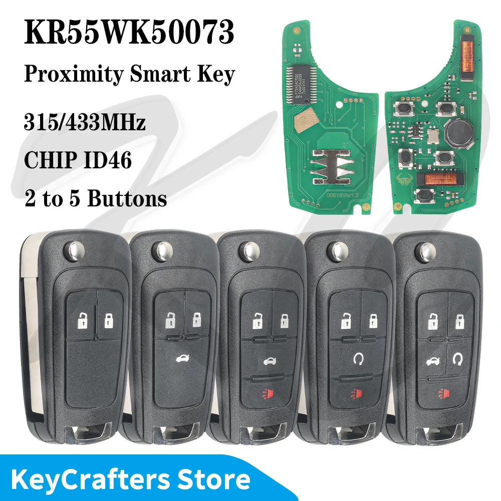KC KR55WK50073 315/433MHz ID46 Smart Remote Key For Chevrolet Cruze Aveo Orlando Trax Buick Lacrosse Encore Regal Verano