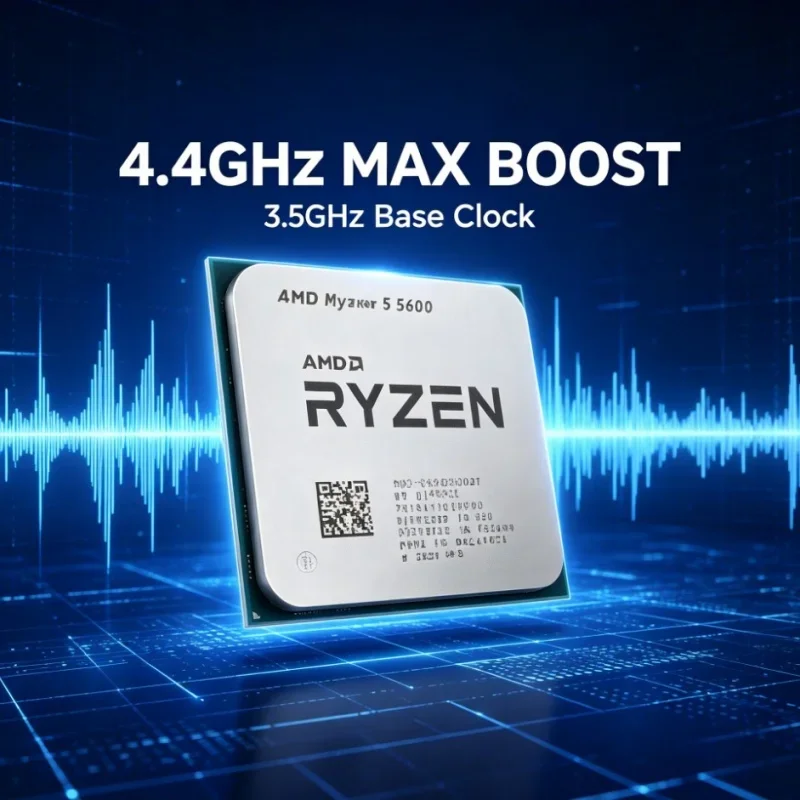 AMD R5 5600 Budget Gaming CPU 6 Core 12 Thread 3.5GHz 7NM Zen3 Socket AM4 32MB L3 Processor No Fan