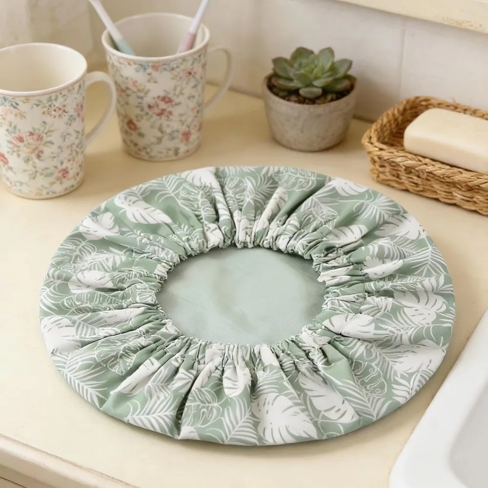New Waterproof Shower Cap Satin Lined Reusable Shower Bonnet Double Layer Flower Printed Bathing Hair Cover Salon Use