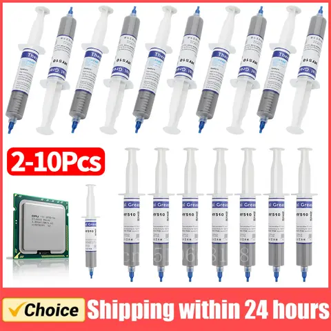 2-10Pcs 30g HY510 Thermal Conductive Grease Paste Grey Silicone Grease Paste Compound Non-toxic GPU CPU Chipset Cooling Tools
