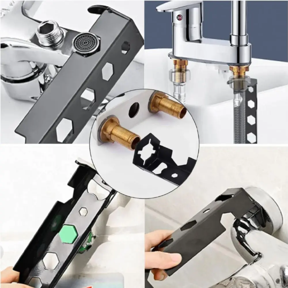 مفتاح ربط صحي متعدد الوظائف ذو نهاية مزدوجة لأرضية الحوض، مفتاح ربط الصنبور، مادة حديدية تفكيكها #1