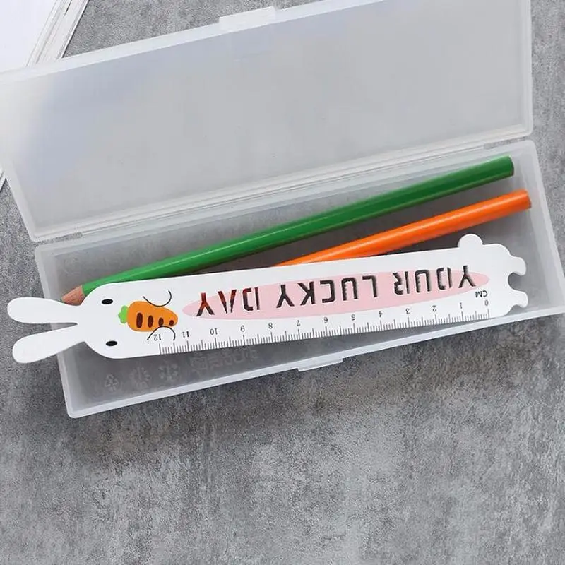 Rabbit Lucky Day Wooden Ruler Measuring Straight  Tool Promotional Gift Stationery